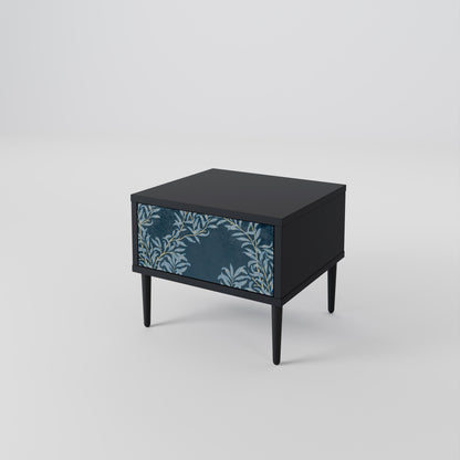 Comodino BLUE FOGLIE in finitura nera