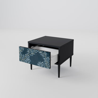 Comodino BLUE FOGLIE in finitura nera