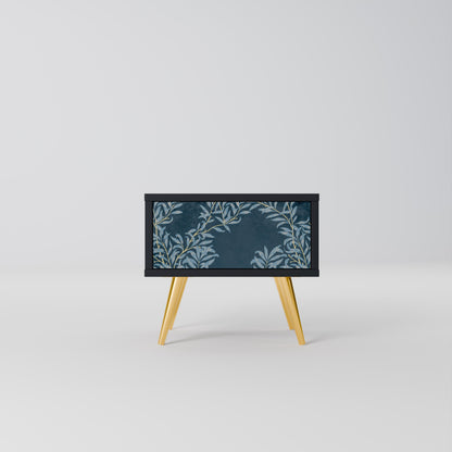 Comodino BLUE FOGLIE in finitura nera