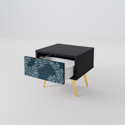 Comodino BLUE FOGLIE in finitura nera