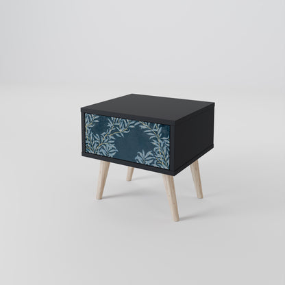 Comodino BLUE FOGLIE in finitura nera
