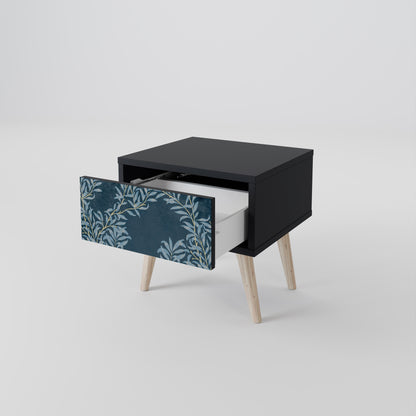 Comodino BLUE FOGLIE in finitura nera
