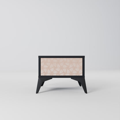 Comodino LEAVES ON BEIGE in finitura nera