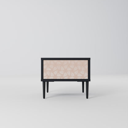 Comodino LEAVES ON BEIGE in finitura nera