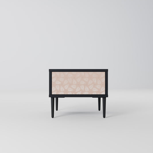 Comodino LEAVES ON BEIGE in finitura nera