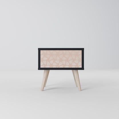 Comodino LEAVES ON BEIGE in finitura nera