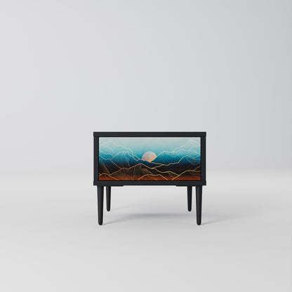 Comodino LUNAR SECRETS in finitura nera