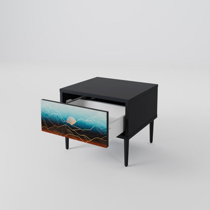 Comodino LUNAR SECRETS in finitura nera