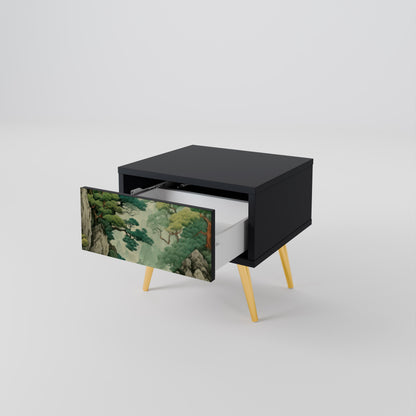 Comodino VERDURE ABYSS in finitura nera