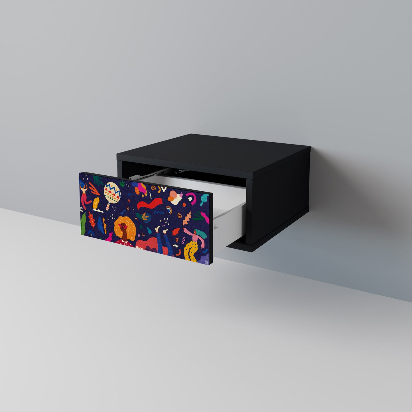 Comodino FESTIVE PLEASURES in finitura nera