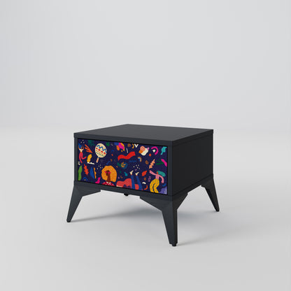 Comodino FESTIVE PLEASURES in finitura nera