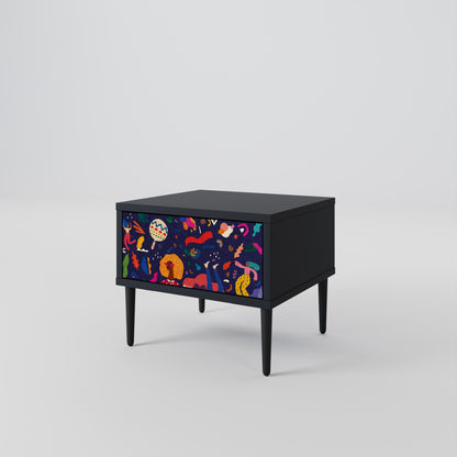 Comodino FESTIVE PLEASURES in finitura nera