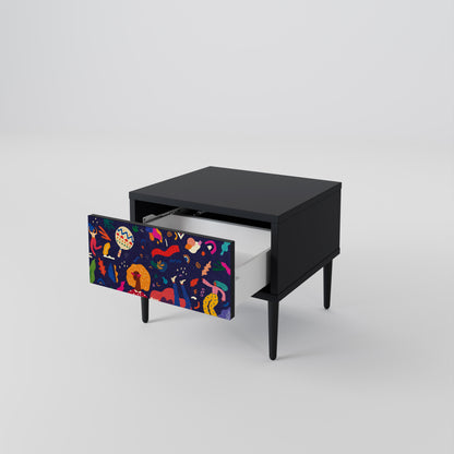 Comodino FESTIVE PLEASURES in finitura nera