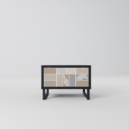 Comodino TROPICAL SHAPES in finitura nera
