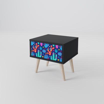 Comodino CACTUS VIBES in finitura nera
