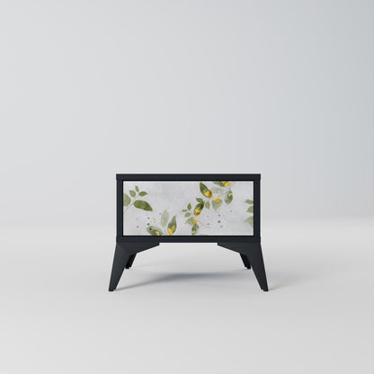 Comodino ELEGANT BOTANICS in finitura nera