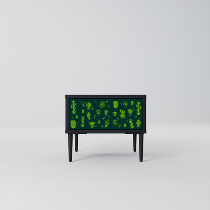 Comodino DESERT GREEN in finitura nera