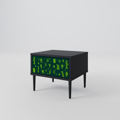 Comodino DESERT GREEN in finitura nera
