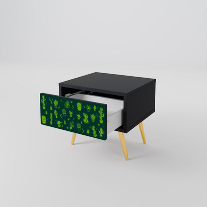 Comodino DESERT GREEN in finitura nera