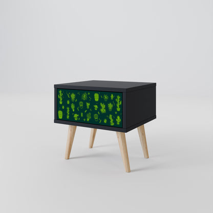 Comodino DESERT GREEN in finitura nera