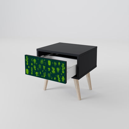 Comodino DESERT GREEN in finitura nera
