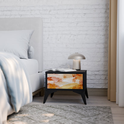 TRACES OF AUTUMN Nightstand in Black Finish