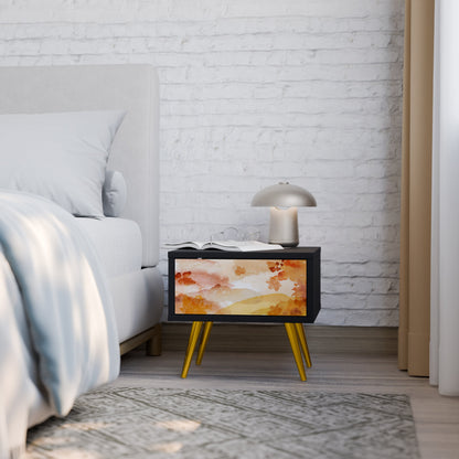 TRACES OF AUTUMN Nightstand in Black Finish