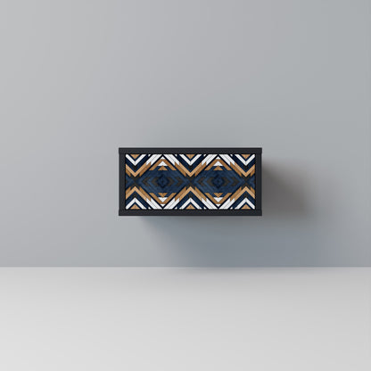 ARTFUL GEOMETRY Nightstand in Black Finish