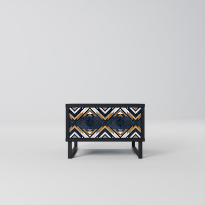 ARTFUL GEOMETRY Nightstand in Black Finish
