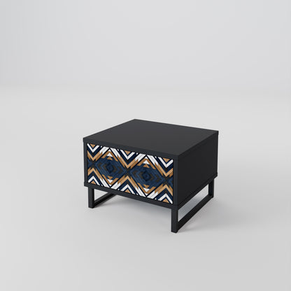 ARTFUL GEOMETRY Nightstand in Black Finish