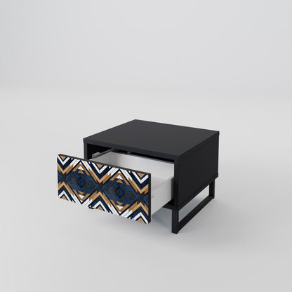 ARTFUL GEOMETRY Nightstand in Black Finish