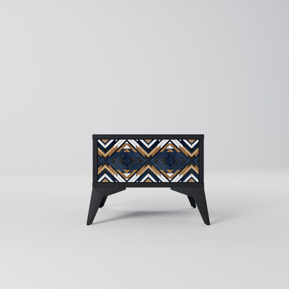 ARTFUL GEOMETRY Nightstand in Black Finish