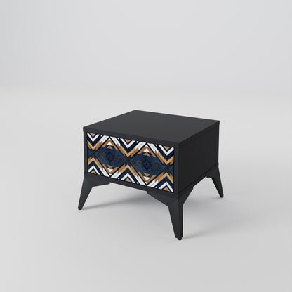 ARTFUL GEOMETRY Nightstand in Black Finish