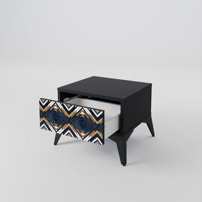 ARTFUL GEOMETRY Nightstand in Black Finish