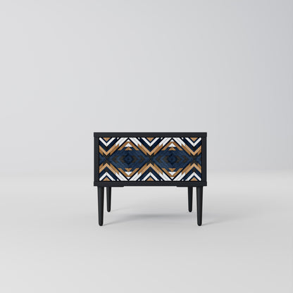 ARTFUL GEOMETRY Nightstand in Black Finish