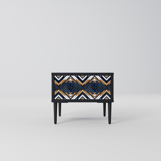 ARTFUL GEOMETRY Nightstand in Black Finish