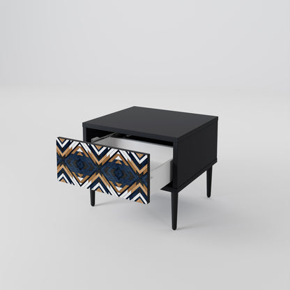 ARTFUL GEOMETRY Nightstand in Black Finish
