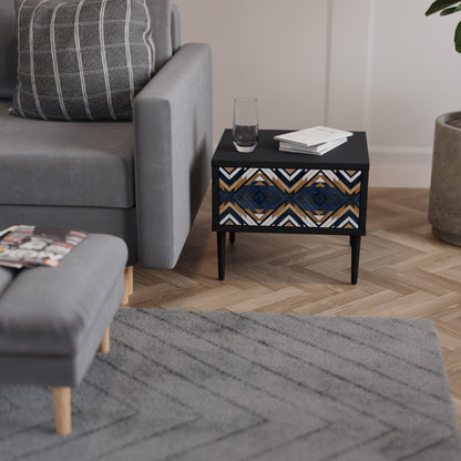 ARTFUL GEOMETRY Nightstand in Black Finish