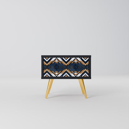 ARTFUL GEOMETRY Nightstand in Black Finish