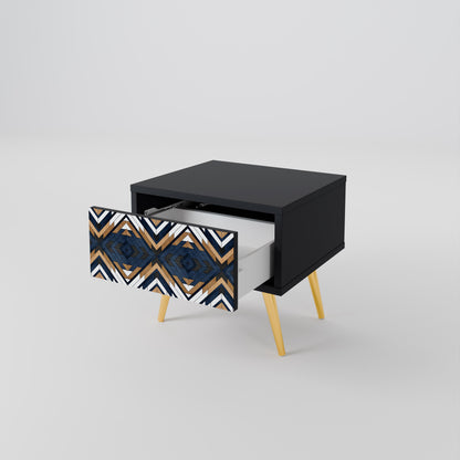 ARTFUL GEOMETRY Nightstand in Black Finish