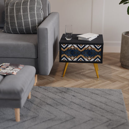 ARTFUL GEOMETRY Nightstand in Black Finish