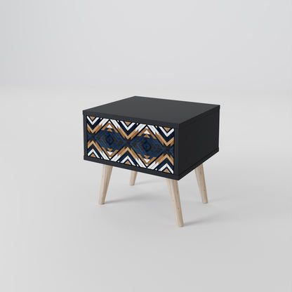 ARTFUL GEOMETRY Nightstand in Black Finish