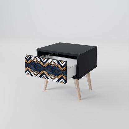ARTFUL GEOMETRY Nightstand in Black Finish