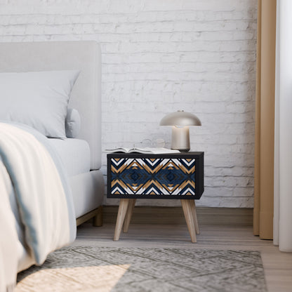 ARTFUL GEOMETRY Nightstand in Black Finish