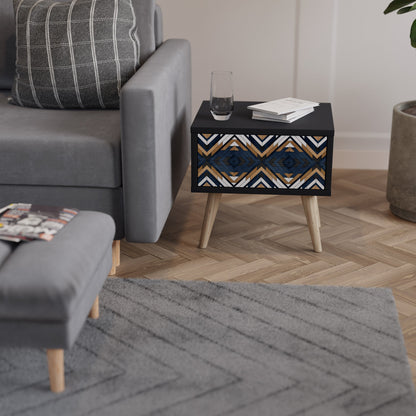 ARTFUL GEOMETRY Nightstand in Black Finish