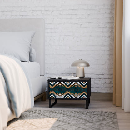 ARTISTIC GEOMETRY Nightstand in Black Finish