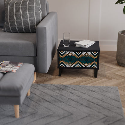 ARTISTIC GEOMETRY Nightstand in Black Finish