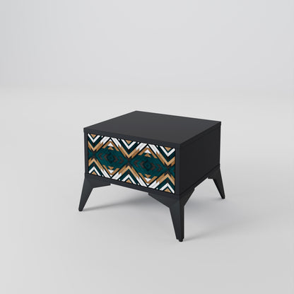 ARTISTIC GEOMETRY Nightstand in Black Finish