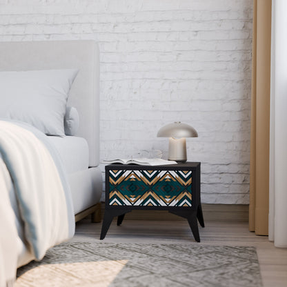 ARTISTIC GEOMETRY Nightstand in Black Finish