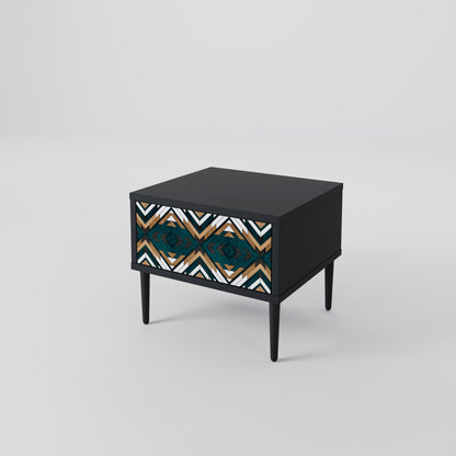 ARTISTIC GEOMETRY Nightstand in Black Finish